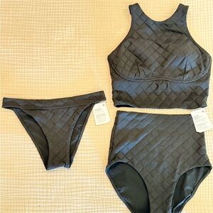 lululemon athletica Black Quilted Swim Set